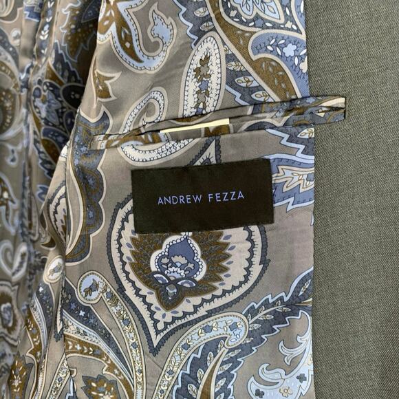 Andrew Fezza Size 40R Men's Two Button Sport Coat Blazer Jacket Gray Business - Picture 11 of 13